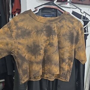 Zine Clothing Brown and Black Tie-Dye Crop Top